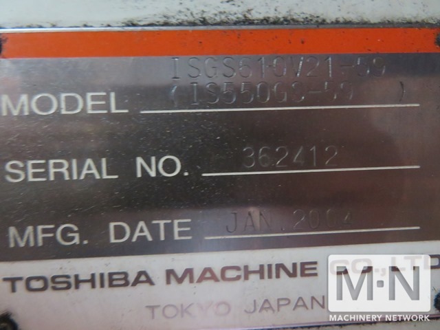 2004 TOSHIBA ISGS610V21-59 INJECTION MOLDING, HORIZONTAL/VERTICAL | Machinery Network Inc.