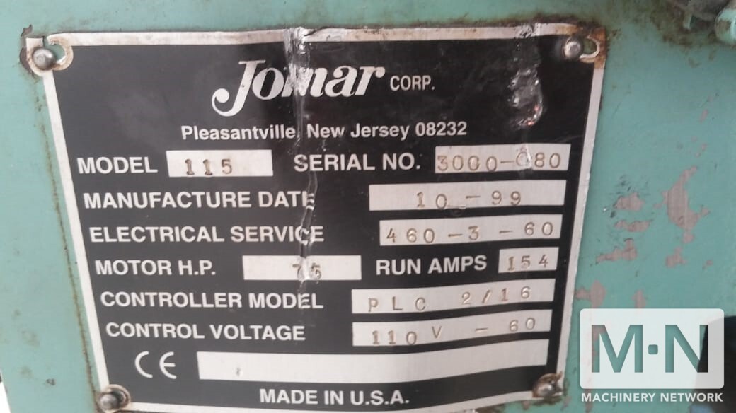 1999 JOMAR 115 BLOW MOLDING MACHINES | Machinery Network Inc.