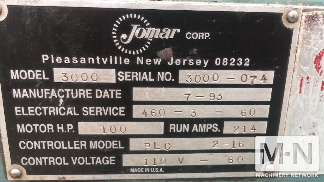 1993 JOMAR 3000-115 BLOW MOLDING MACHINES | Machinery Network Inc.