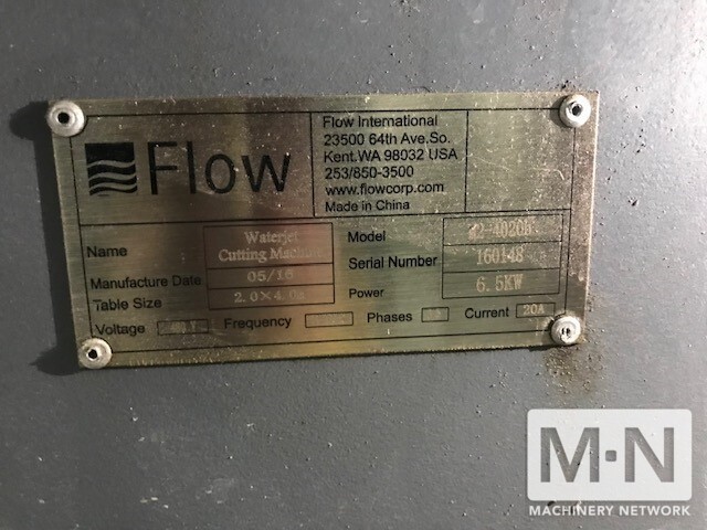 2016 FLOW MACH 2 4020B WATER JET CUTTING, CNC | Machinery Network Inc.