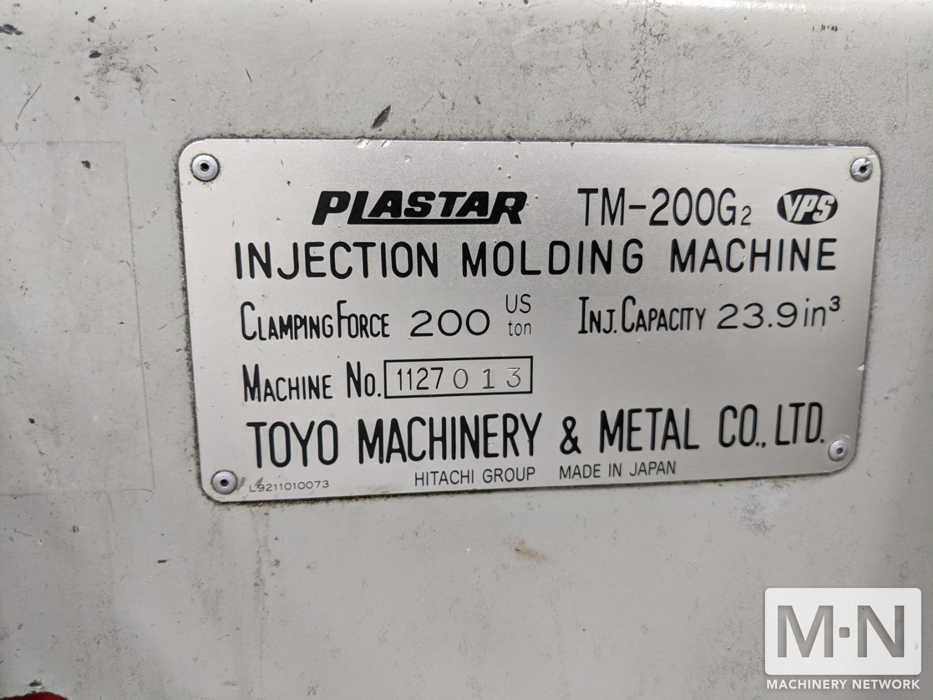 1995 TOYO TM-200G2 INJECTION MOLDING, HORIZONTAL/VERTICAL | Machinery Network Inc.