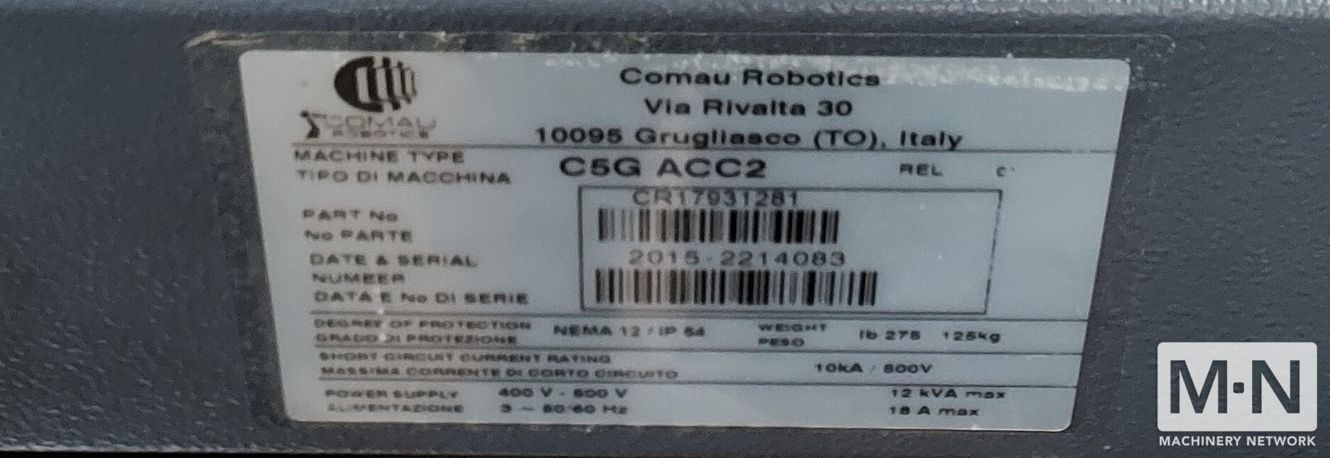 2018 COMAU Robot NJ-60-22 ROBOTS, (Including N/C & CNC) | Machinery Network Inc.