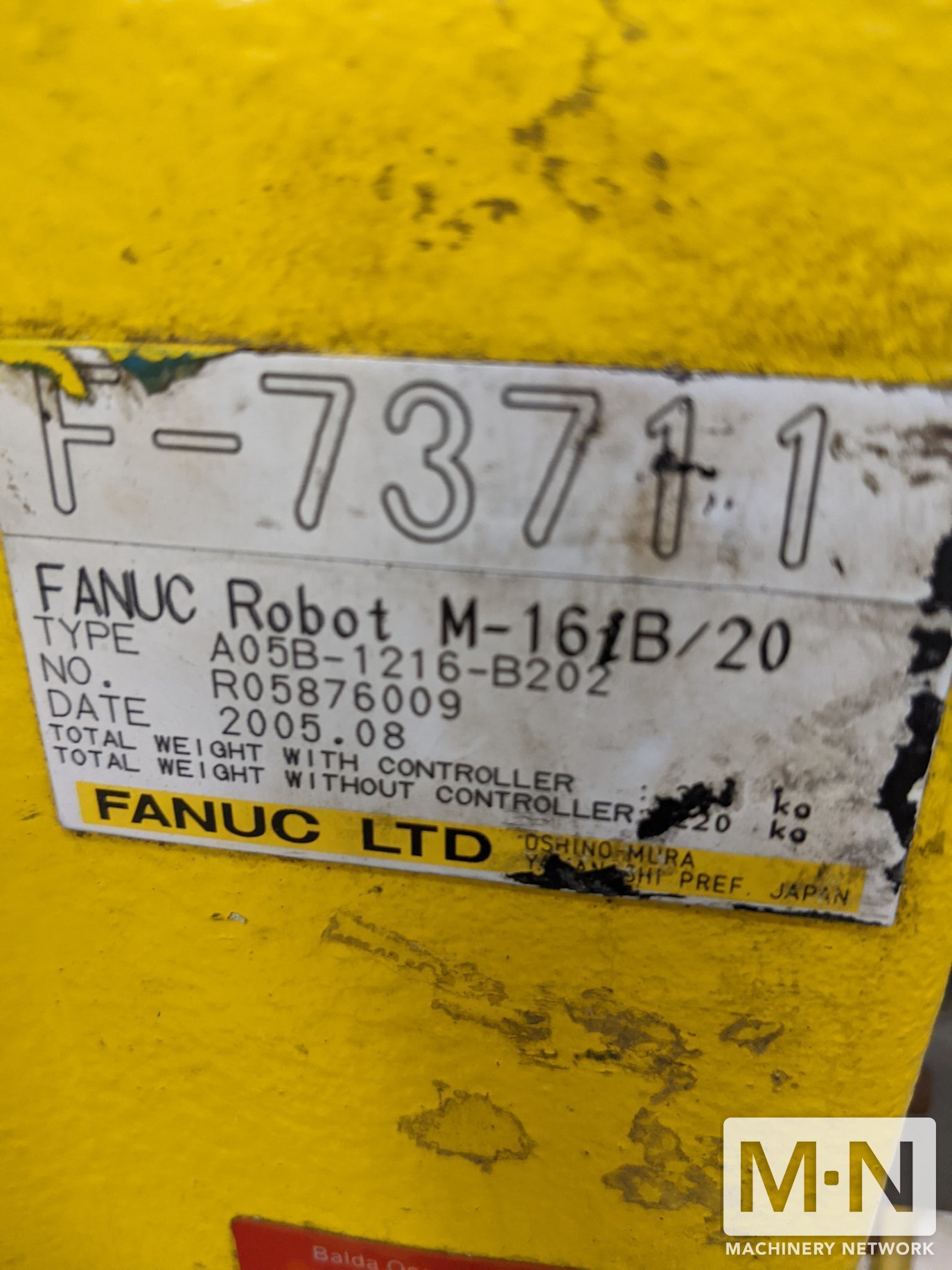 2005 FANUC M-16IB/20 ROBOTS, (Including N/C & CNC) | Machinery Network Inc.